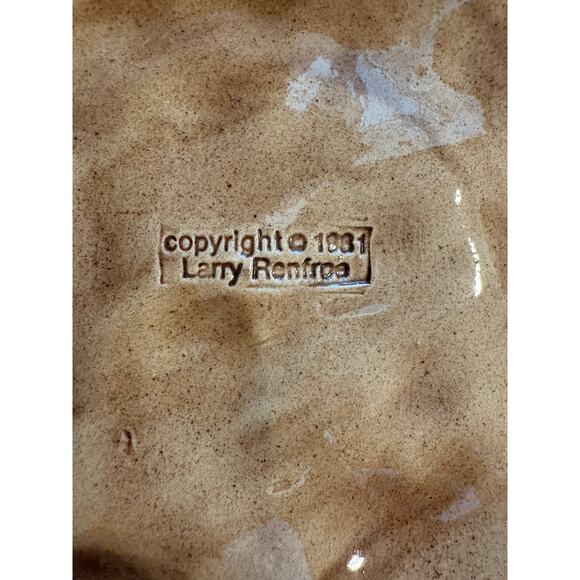Vintage 1981 Larry Renfroe Ceramic Apple Pie Plate